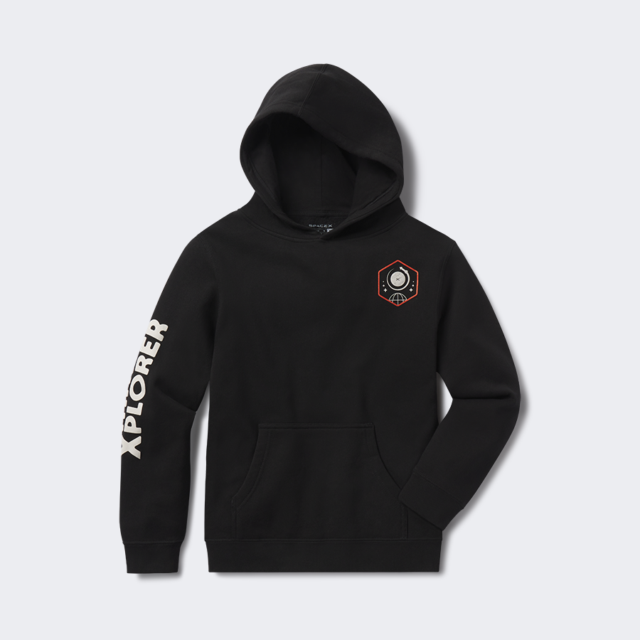 新品✨【Satellite・人工衛星】Sweatshirt Set Up 黒 Unisex Starman Pullover Hoodie – SpaceX Store