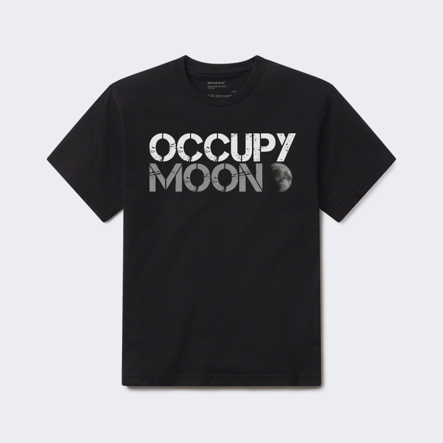 eo space ブラック SPACEX UNISEX OCCUPY MOON T-SHIRT – SpaceX Store