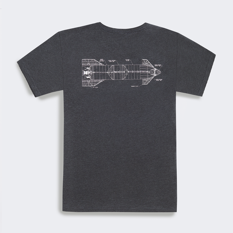 Unisex Starship Schematic T-shirt – SpaceX Store